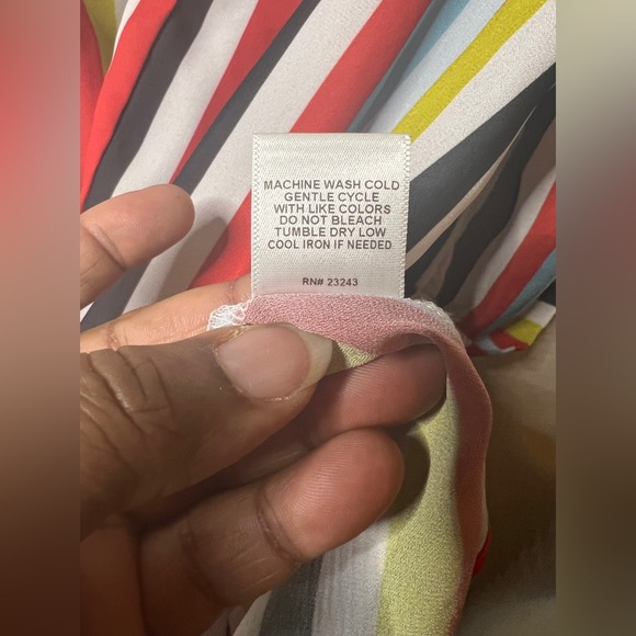 Sweet Pea for NY& Company Multicolored stripes hi-low blouse X-Large - Picture 7 of 13